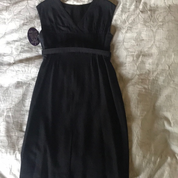 NWT Rebecca & Drew V-Back Black Wool Sheath, M - Picture 4 of 6